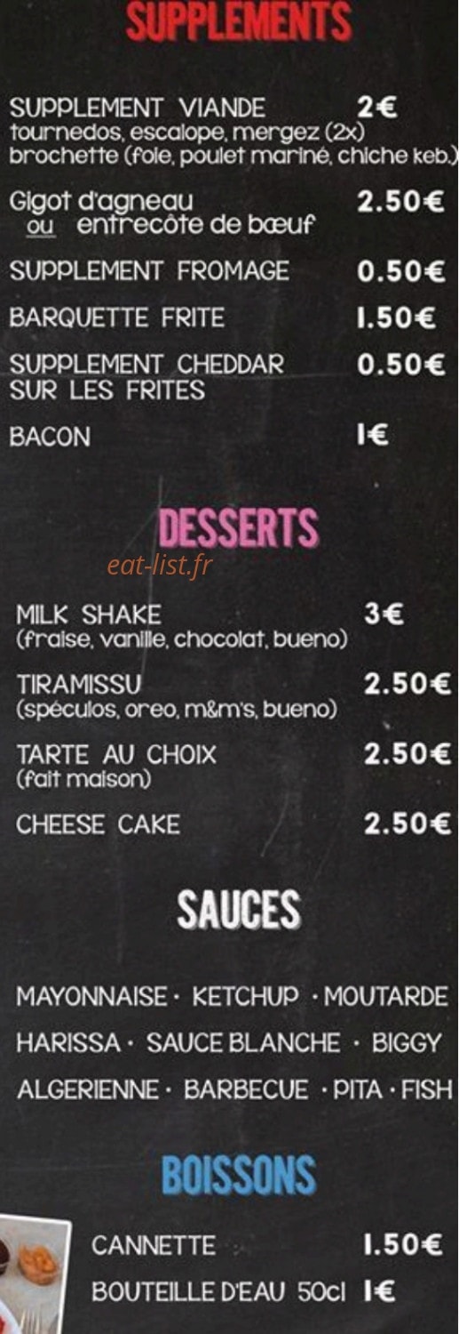 L'envie du burger — carte page 5