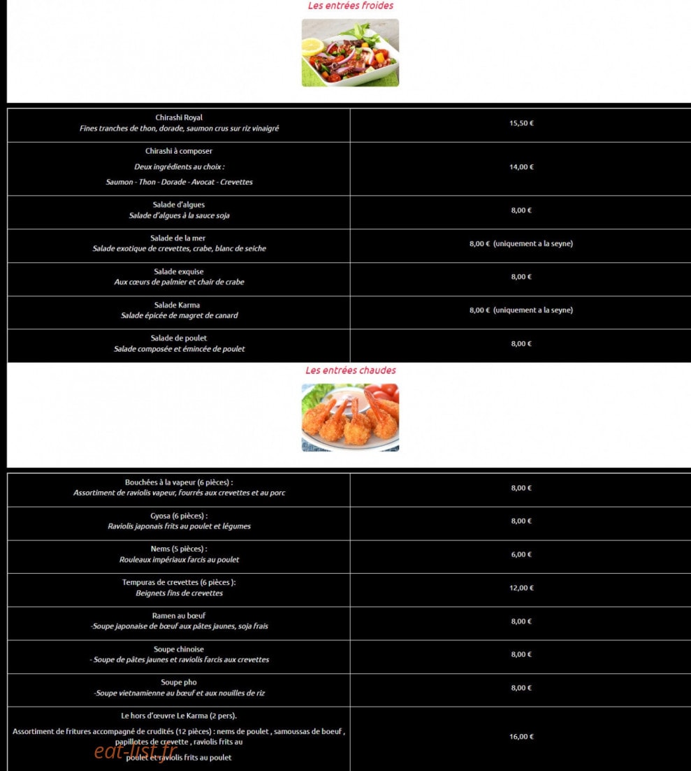 Le karma — carte page 1
