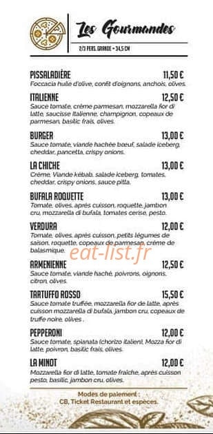 Les minots pizzaÏol's — carte page 2