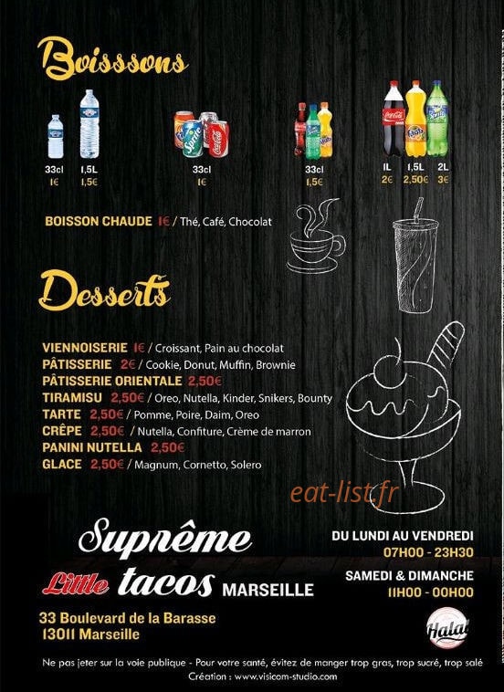 Little Supreme Tacos — carte page 5