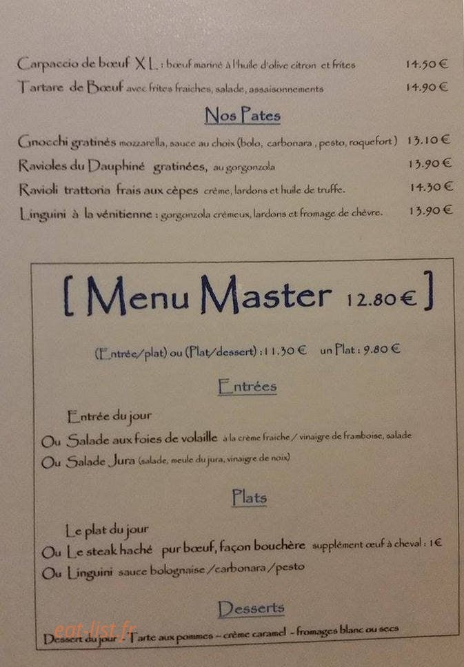 Master café — carte page 3