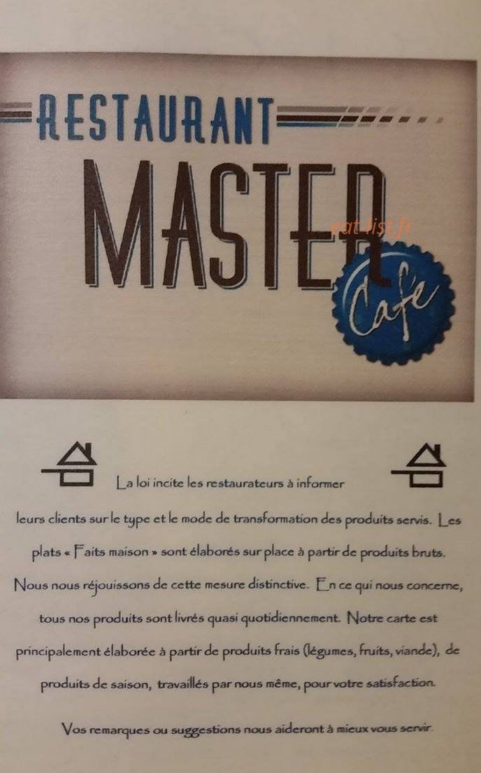 Master café — carte page 1