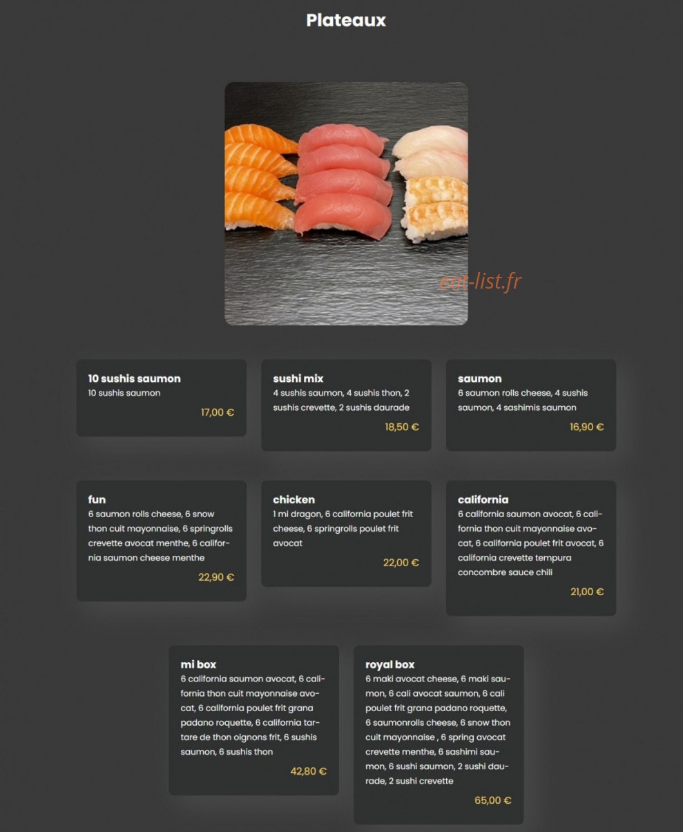 Mi sushi — carte page 12