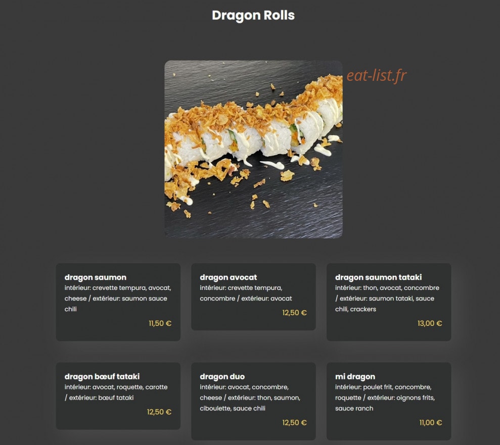 Mi sushi — carte page 11