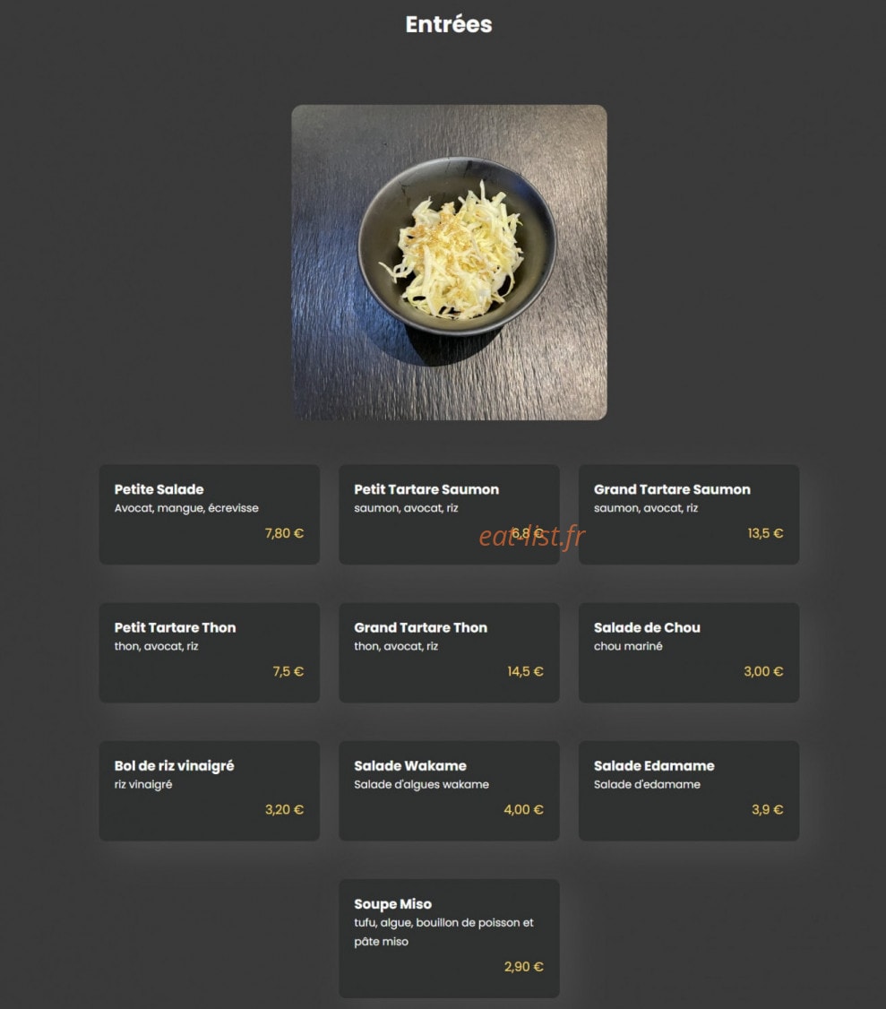 Mi sushi — carte page 1