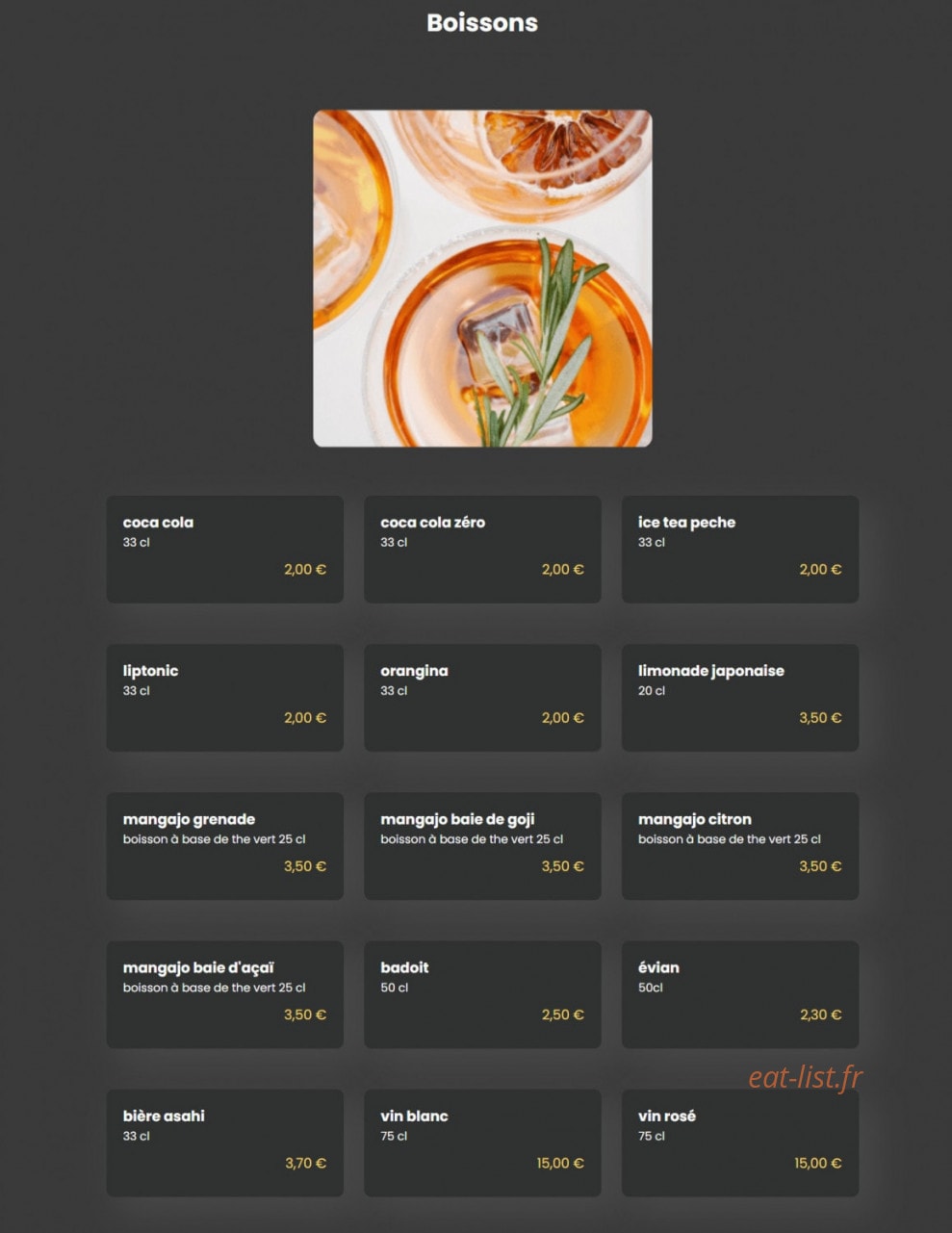 Mi sushi — carte page 14