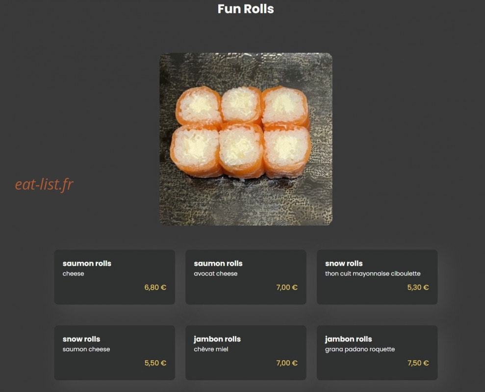 Mi sushi — carte page 6