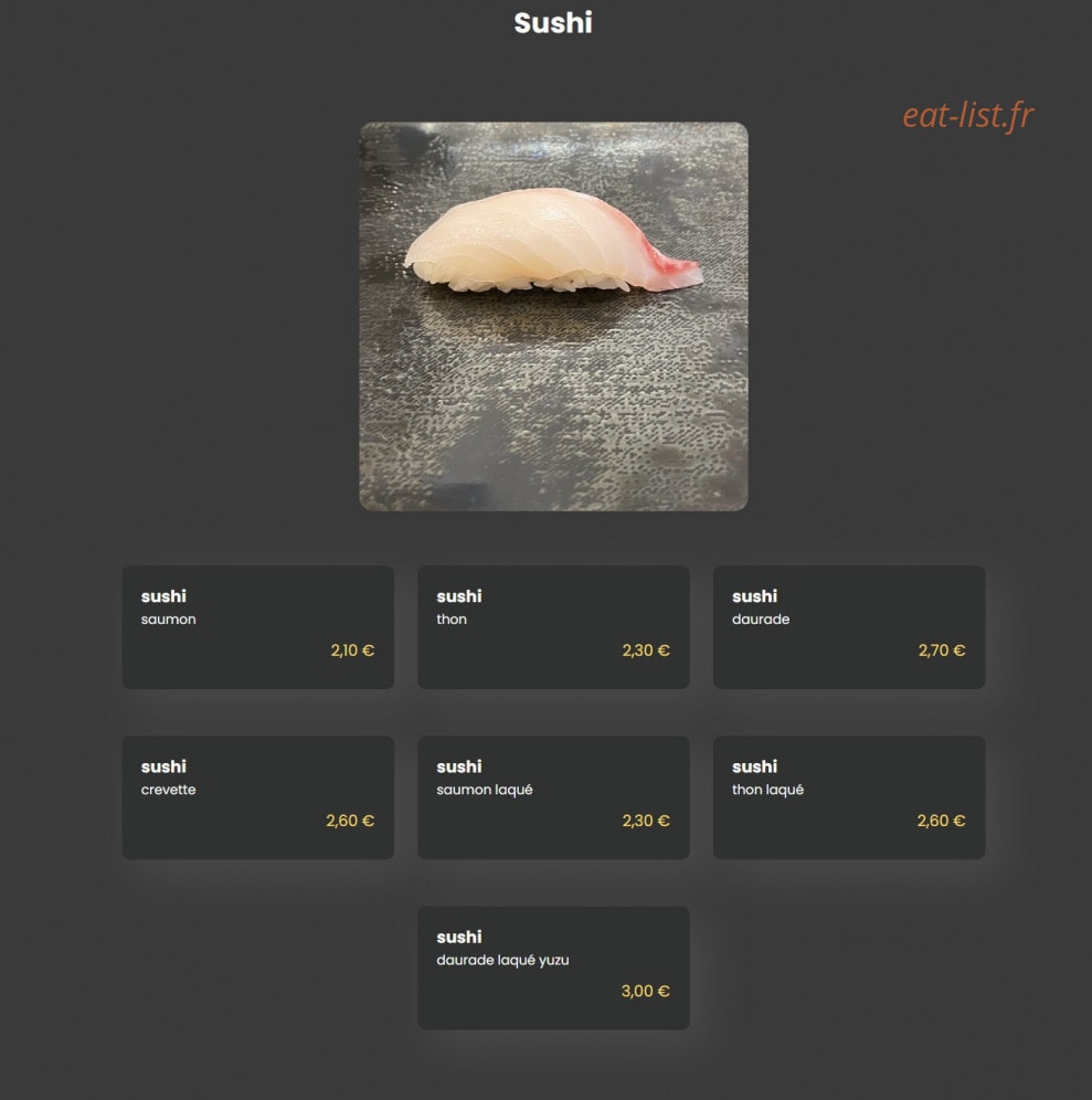 Mi sushi — carte page 2