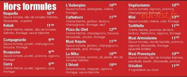 Mika Pizza — carte page 3