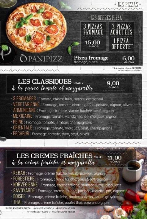 Ô Panipizz — carte page 3