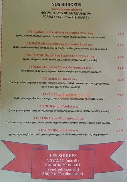 Pallet's café — carte page 1