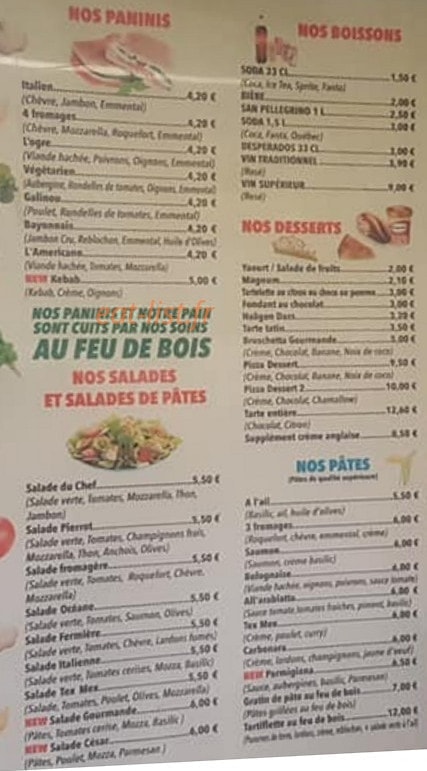 Pizza Pierrot — carte page 5
