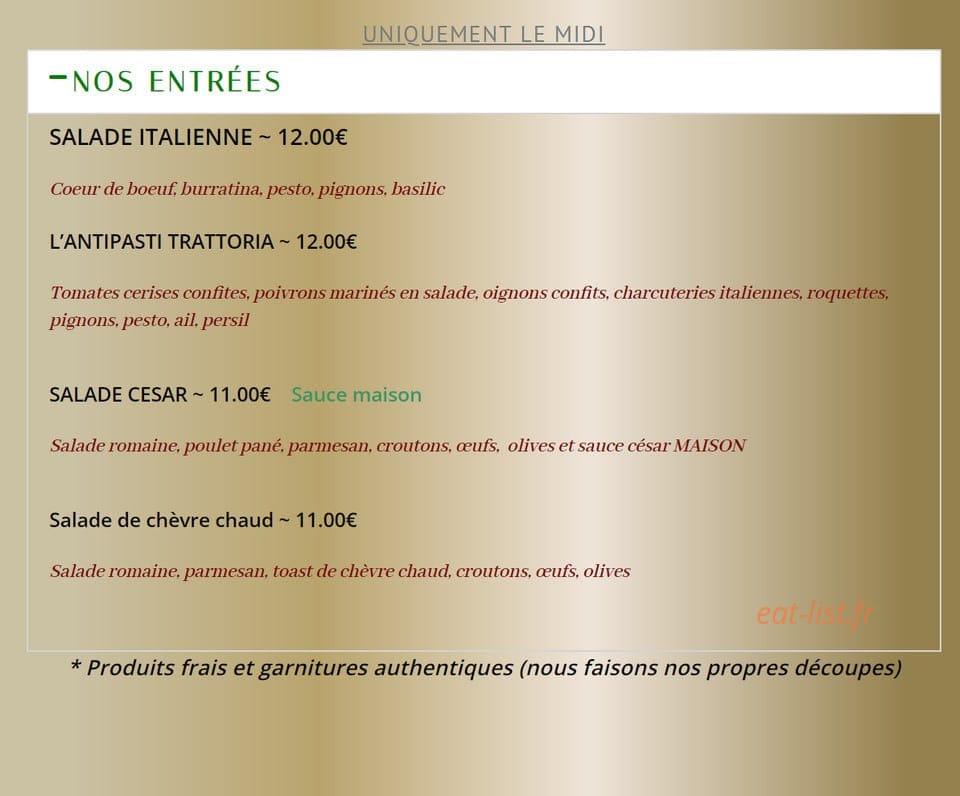 Pizzeria Trattoria Capodimonte — carte page 1