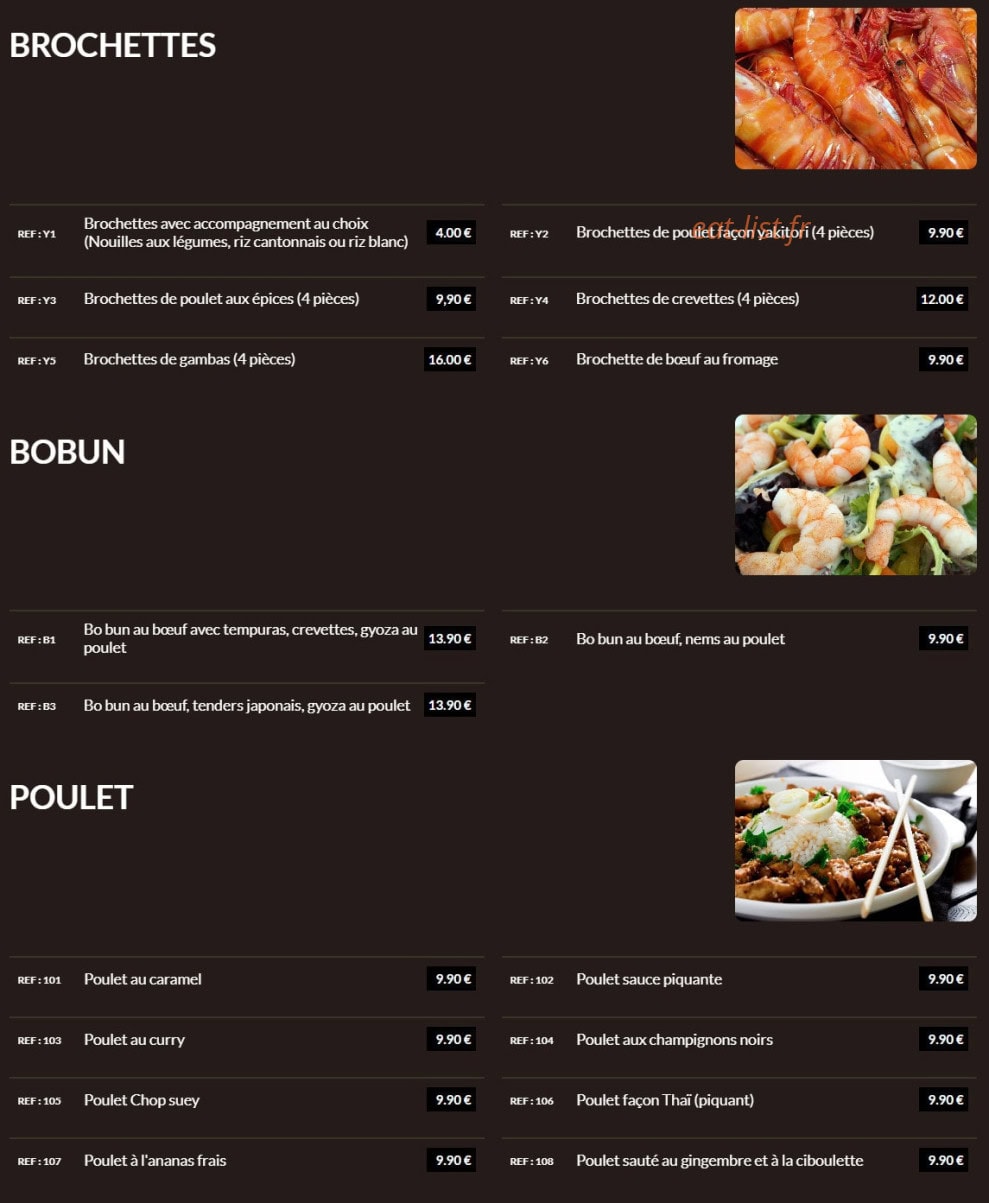 Restaurant Le Pacifique La Pomme — carte page 2