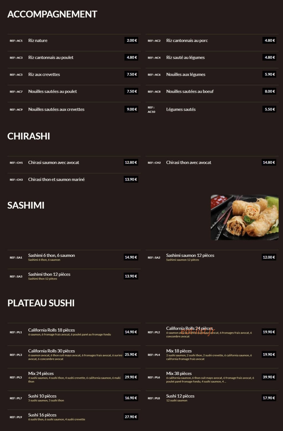 Restaurant Le Pacifique La Pomme — carte page 6