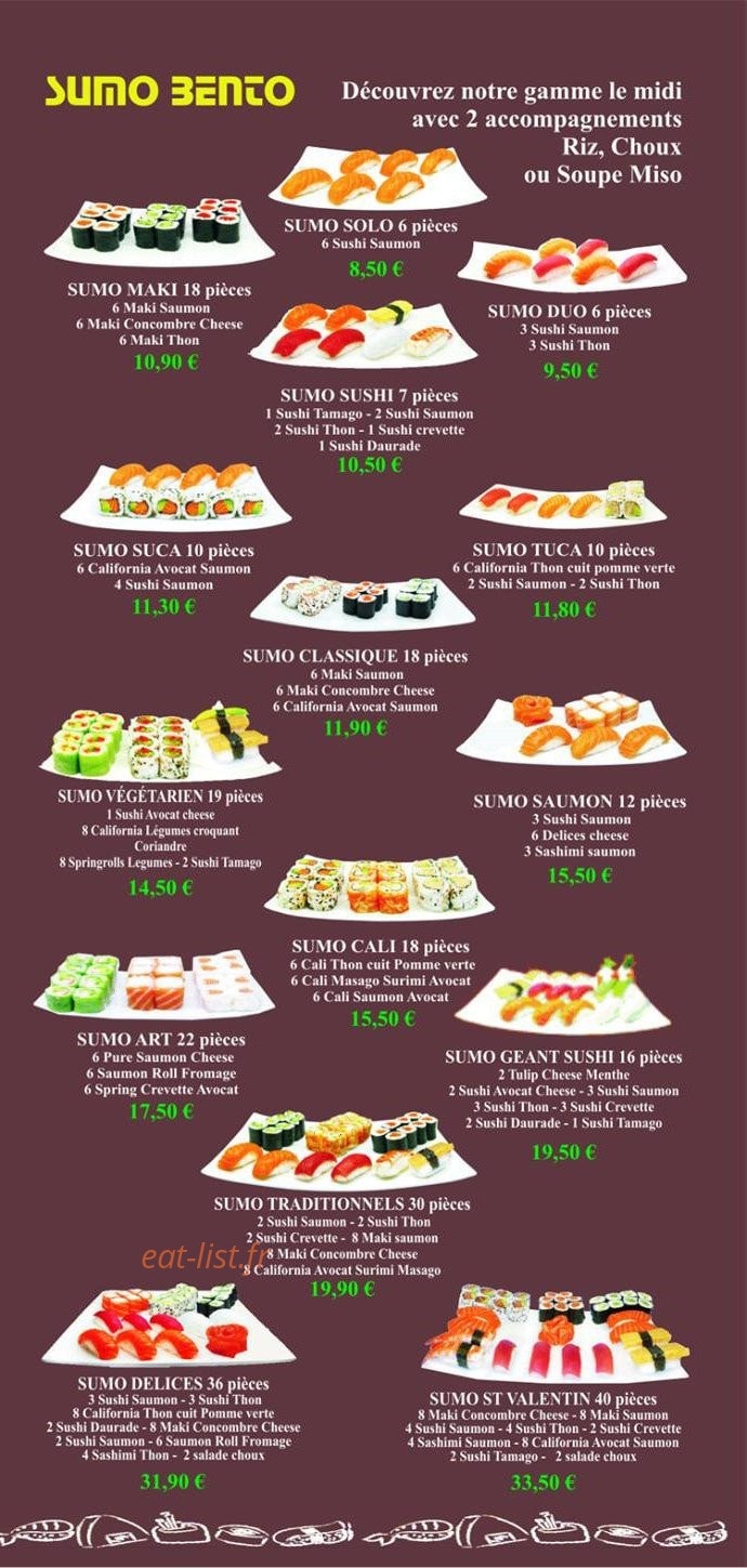 Sumo sushi — carte page 4