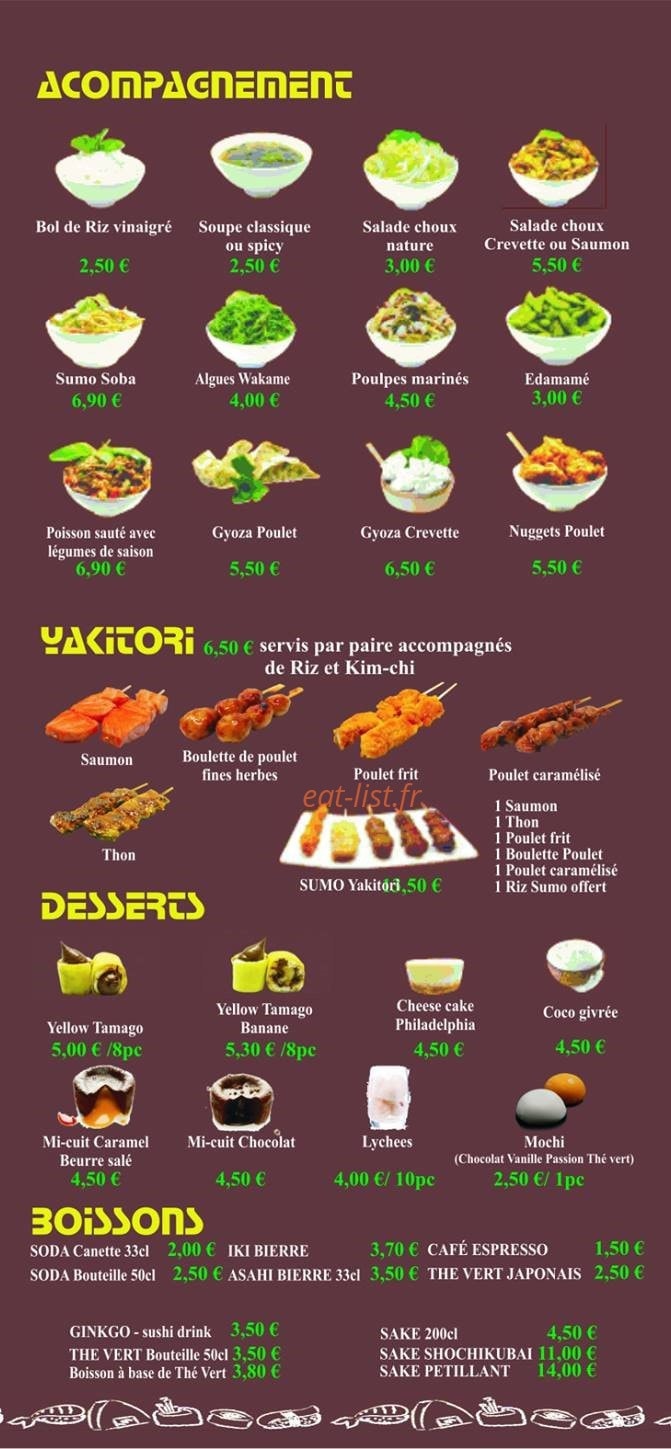 Sumo sushi — carte page 3