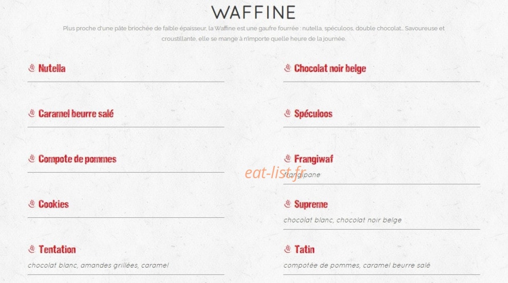Waffle factory — carte page 3