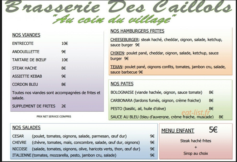 Au Coin du village — carte page 1