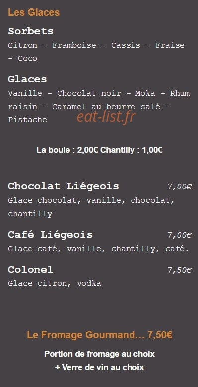Brasserie le Terminus — carte page 10
