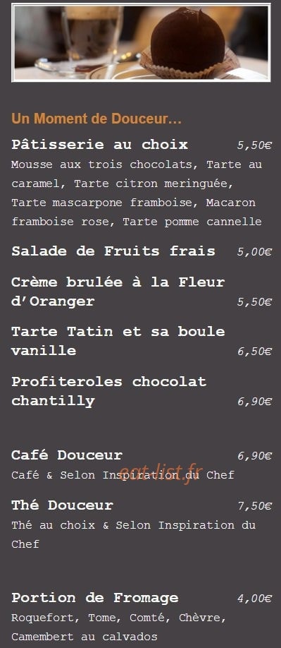 Brasserie le Terminus — carte page 9