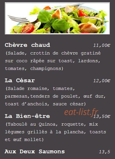Brasserie le Terminus — carte page 1