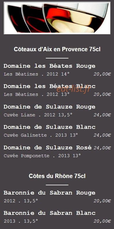 Brasserie le Terminus — carte page 7