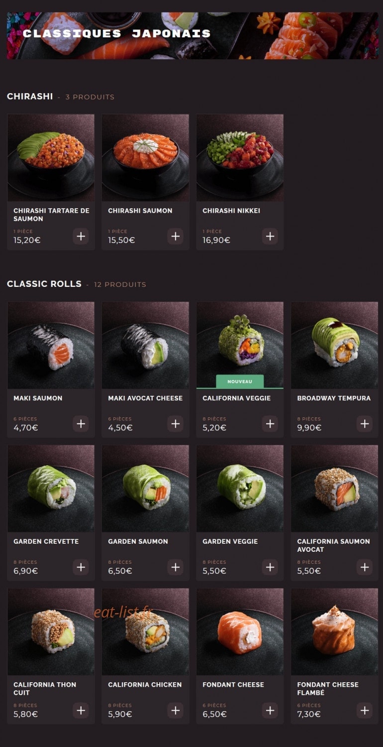 Côté Sushi — carte page 6