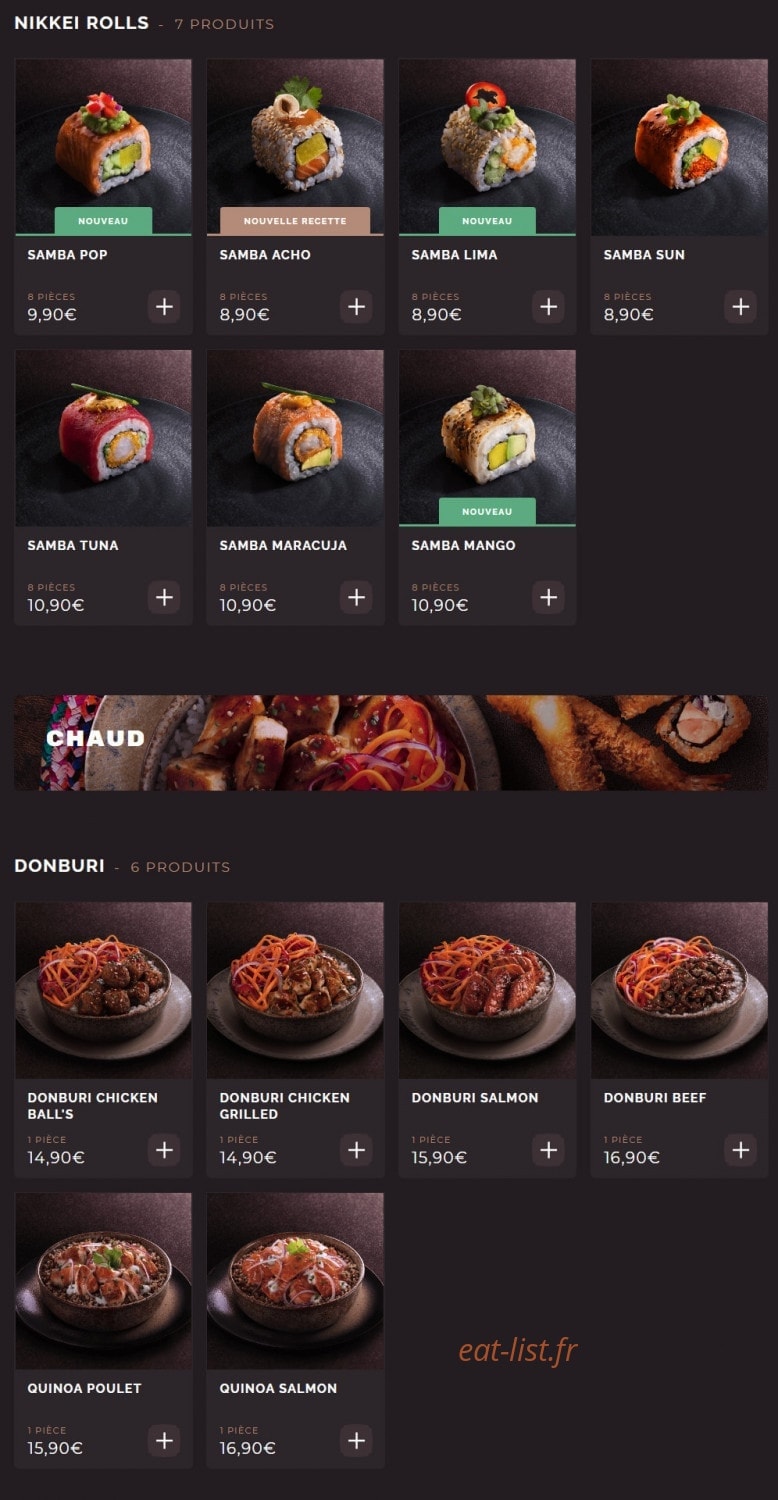 Côté Sushi — carte page 4
