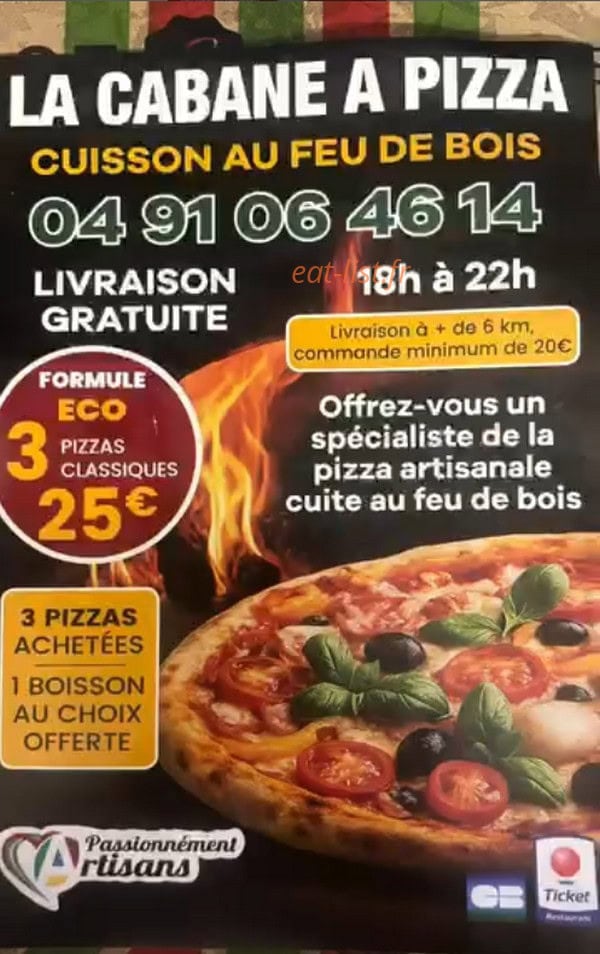 carte et menu La Cabana a pizza