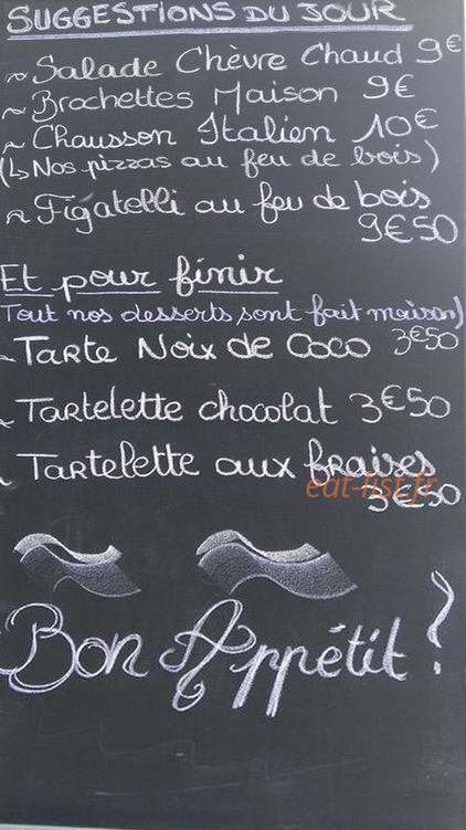 La Caverne a Pizza — carte page 1