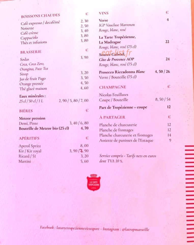 La Tarte Tropezienne — carte page 5