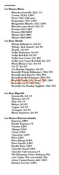 Le Bon Burger — carte page 4