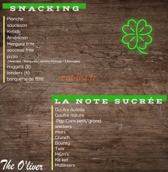 Oliver Pub — carte page 1