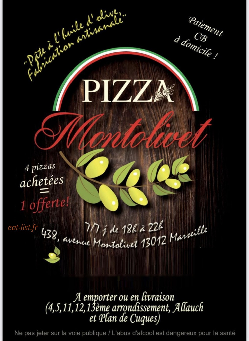 Pizza de montolivet — carte page 1