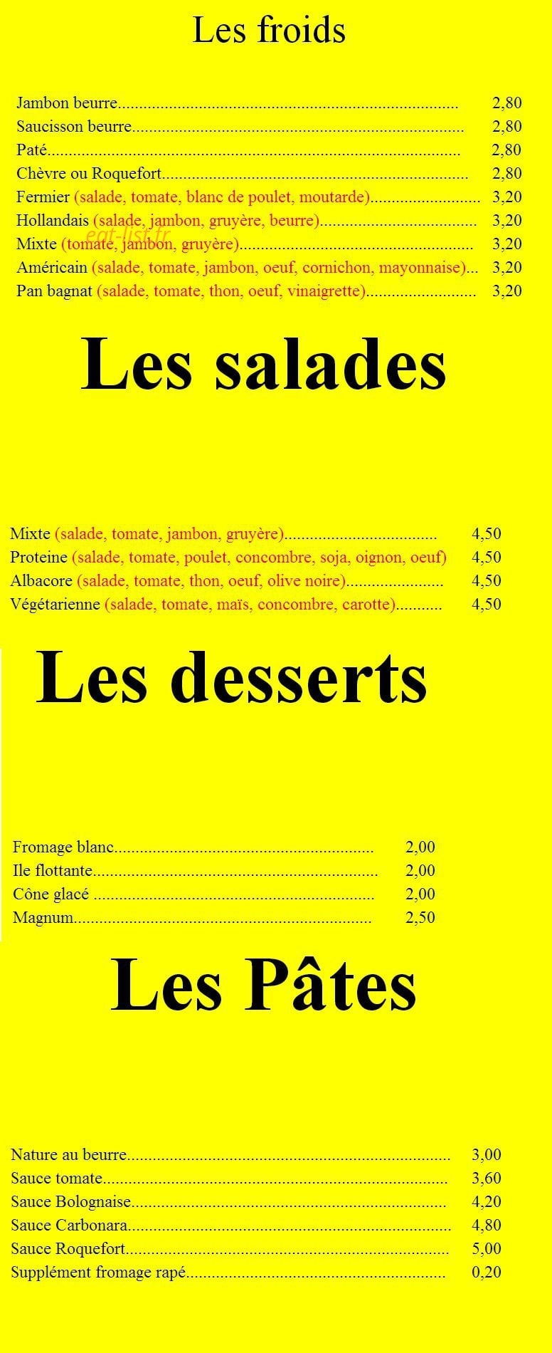 Pizza le 26 — carte page 4