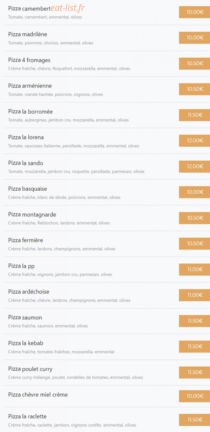 Pizza PP — carte page 3