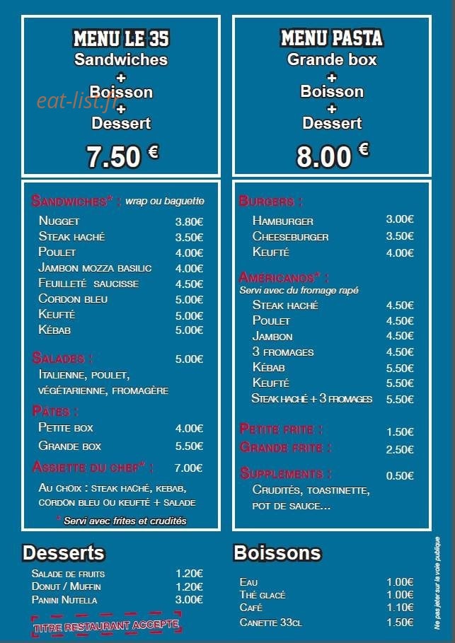 Snack Le 35 — carte page 2