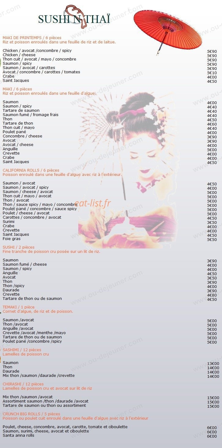 Sushi n Thai — carte page 4
