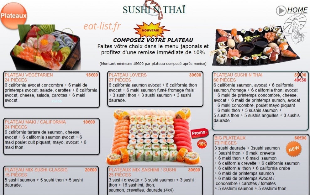 Sushi n Thai — carte page 2