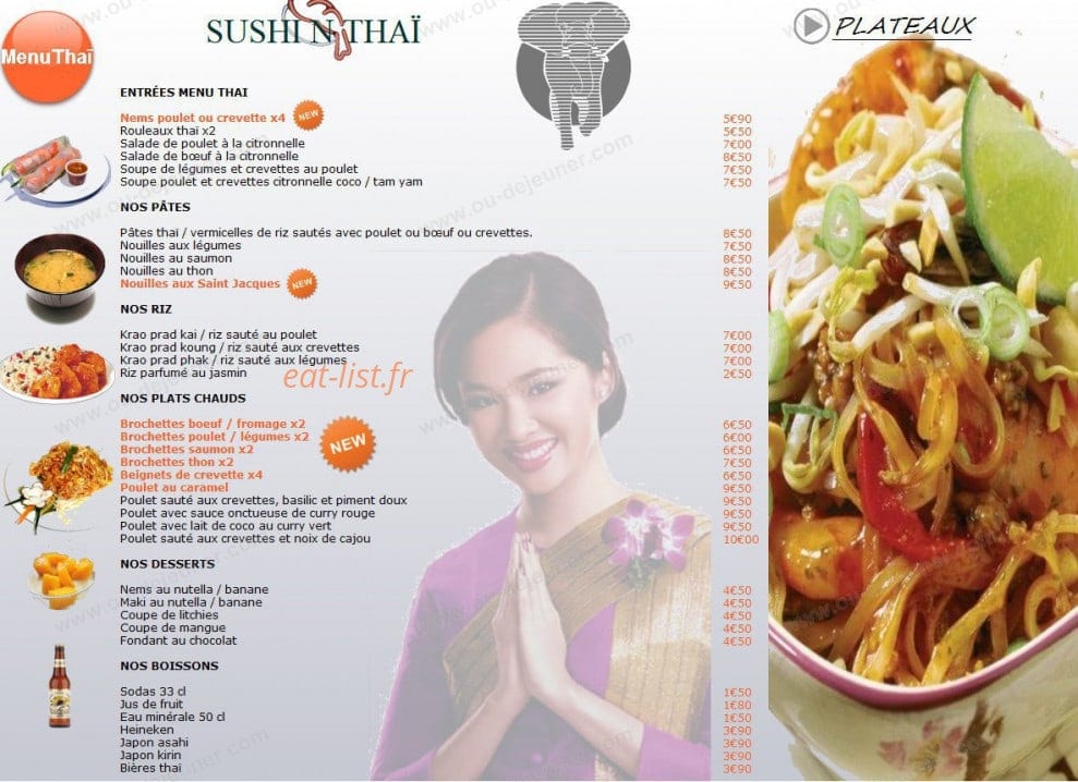 Sushi n Thai — carte page 3