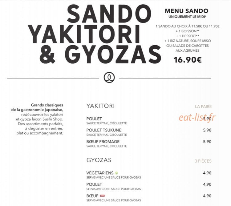 Sushi Shop — carte page 16