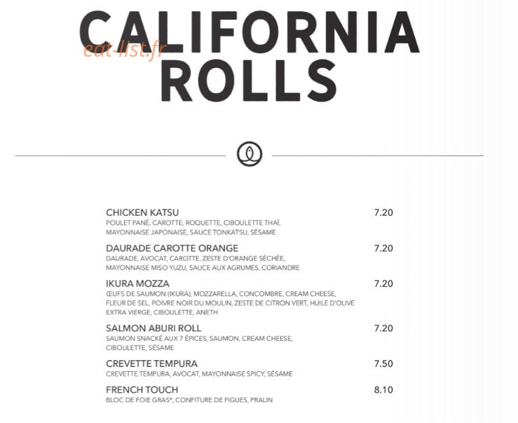 Sushi Shop — carte page 22