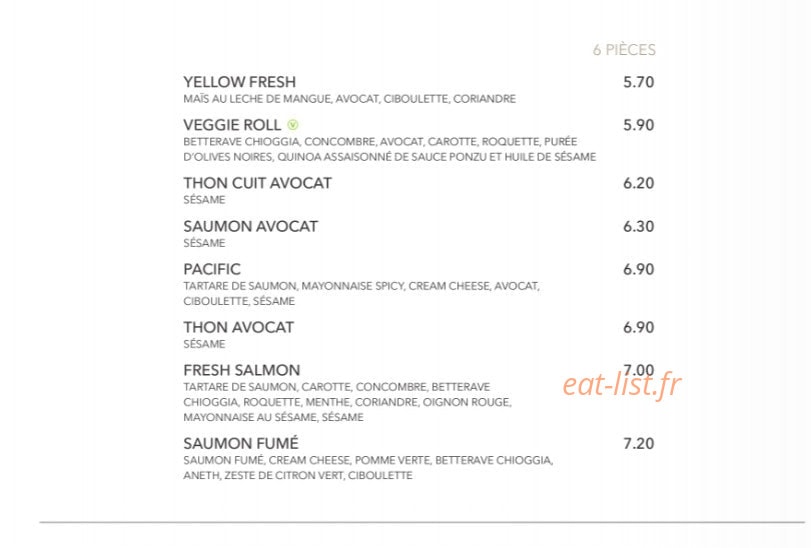 Sushi Shop — carte page 21
