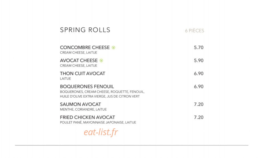 Sushi Shop — carte page 23
