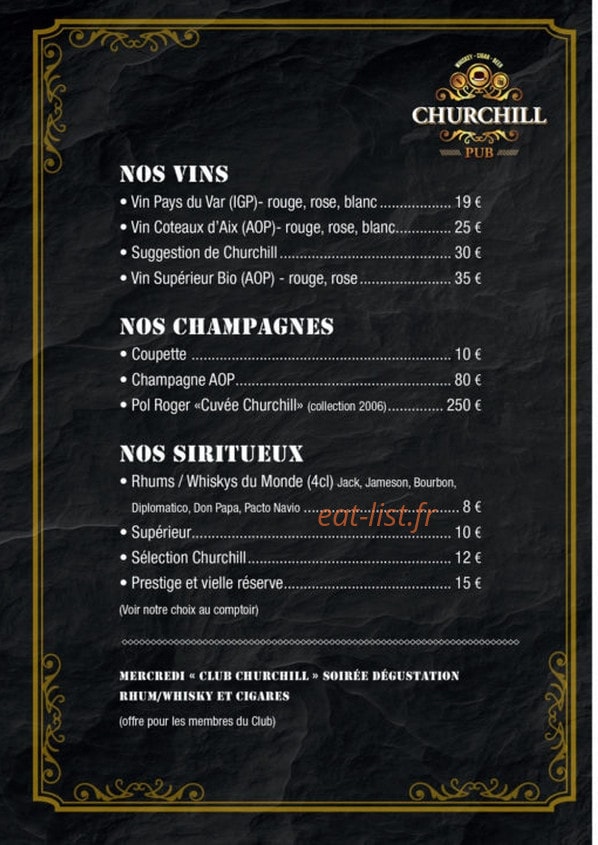 The Churchill — carte page 4