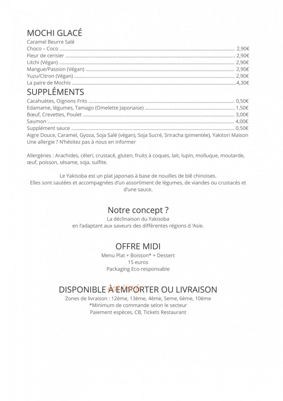 Yaki & Soba — carte page 3