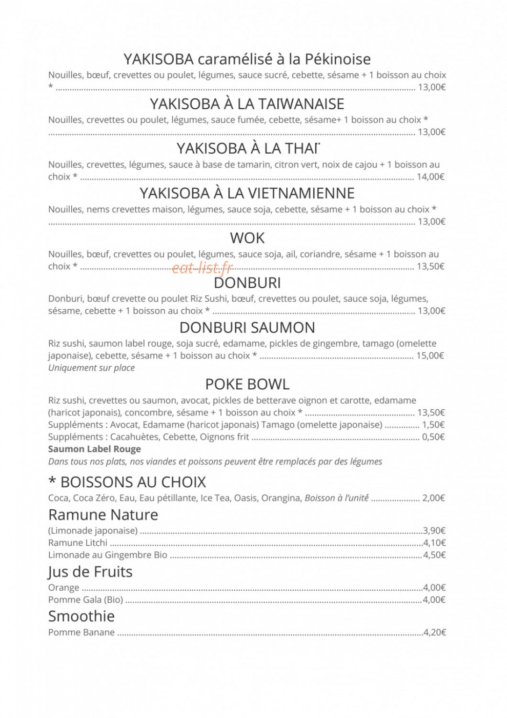 Yaki & Soba — carte page 2