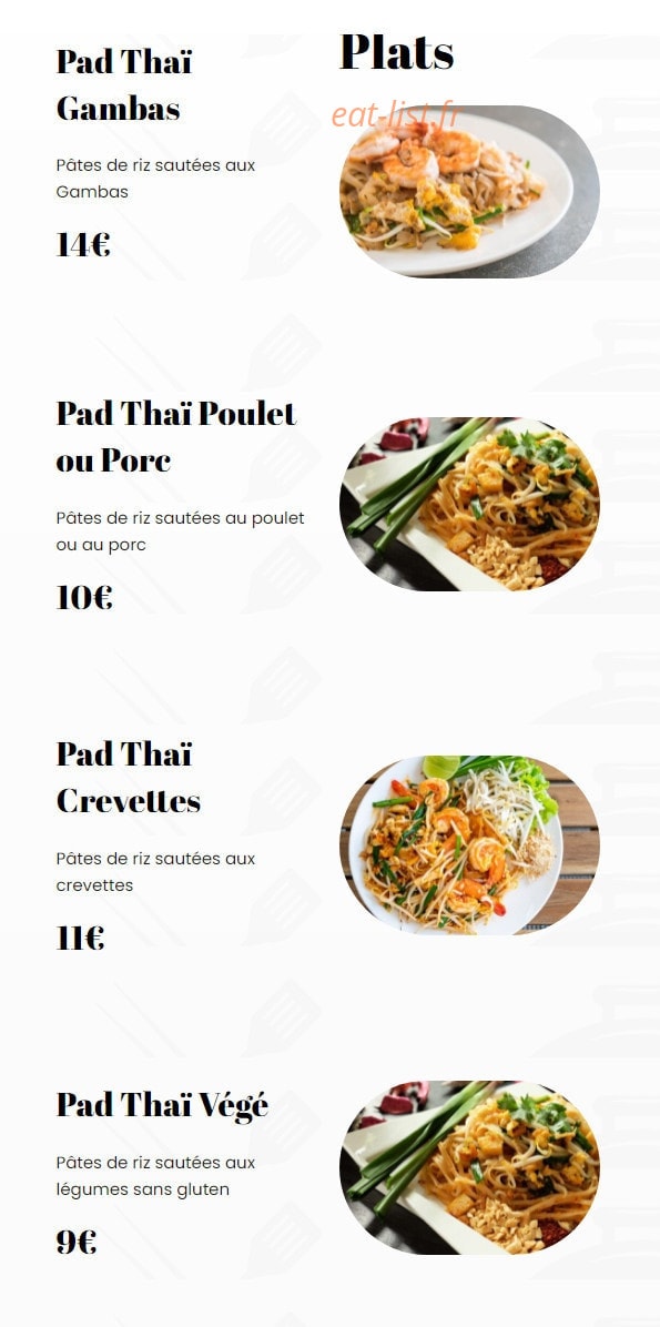 Bangkook Thaï — carte page 3