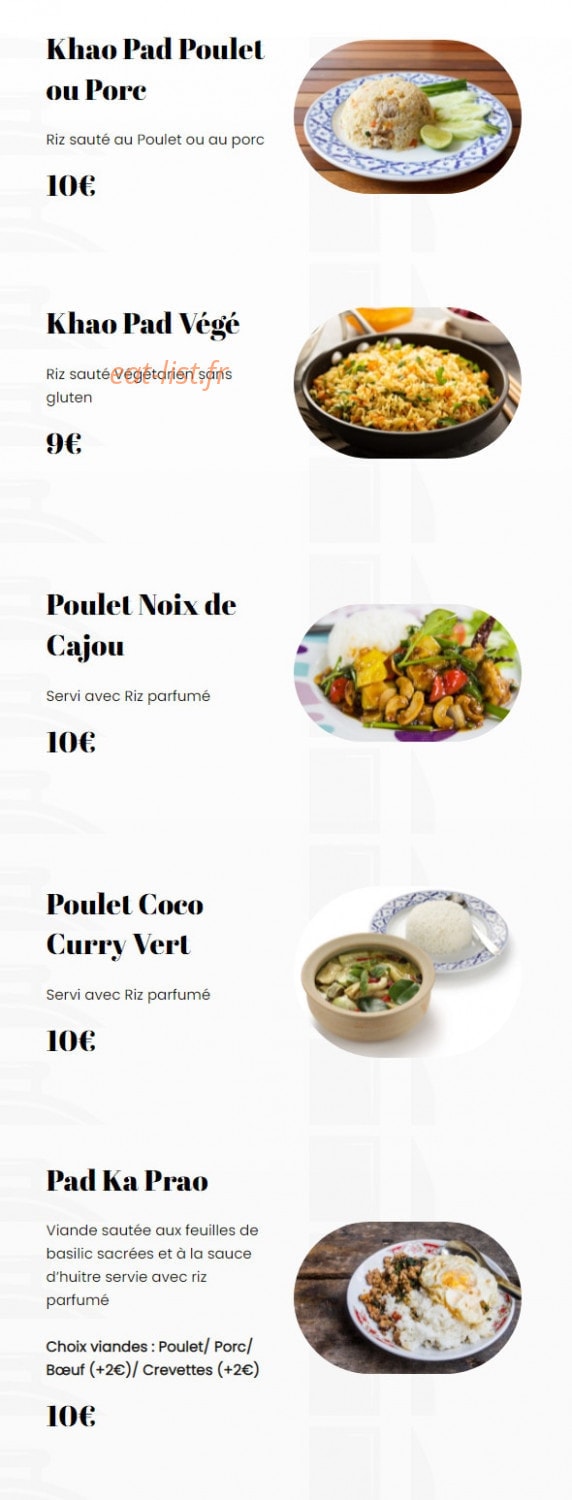 Bangkook Thaï — carte page 5